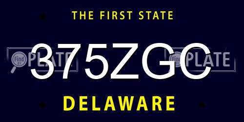 375ZGC Delaware License Plate