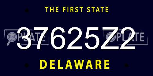 37625Z2 Delaware License Plate