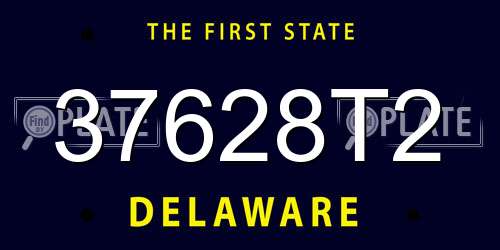 37628T2 Delaware License Plate