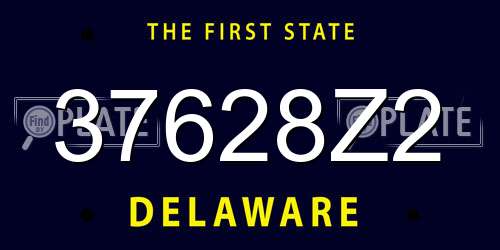 37628Z2 Delaware License Plate