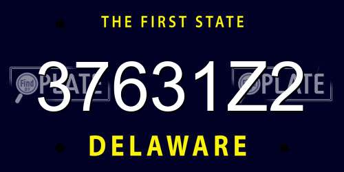 37631Z2 Delaware License Plate