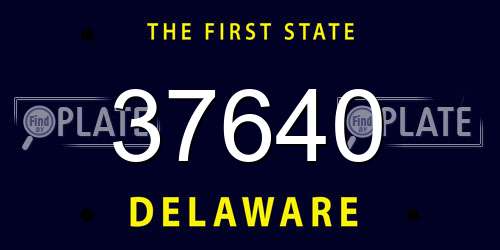 37640 Delaware License Plate