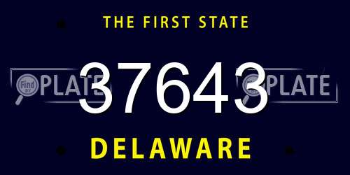 37643 Delaware License Plate