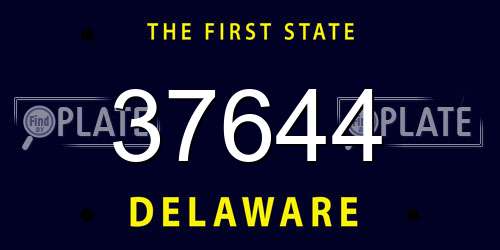 37644 Delaware License Plate