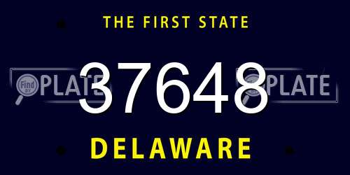 37648 Delaware License Plate
