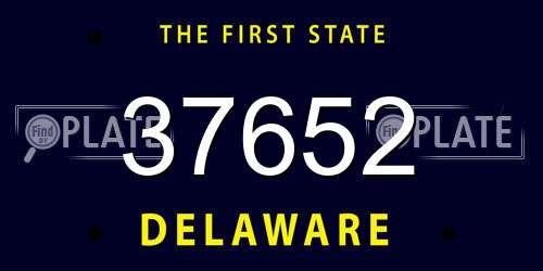 37652 Delaware License Plate