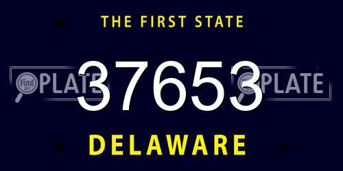 37653 Delaware License Plate