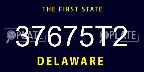 37675T2 Delaware License Plate