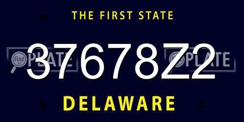 37678Z2 Delaware License Plate