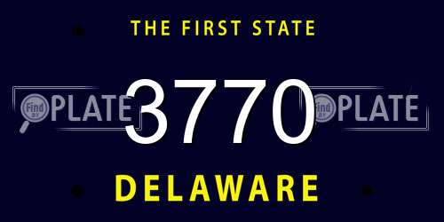 3770 Delaware License Plate