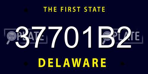 37701B2 Delaware License Plate