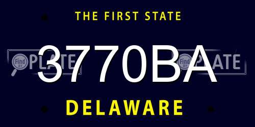 3770BA Delaware License Plate