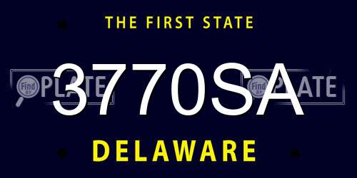 3770SA Delaware License Plate