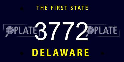 3772 Delaware License Plate