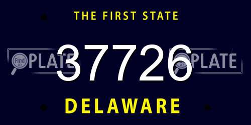 37726 Delaware License Plate
