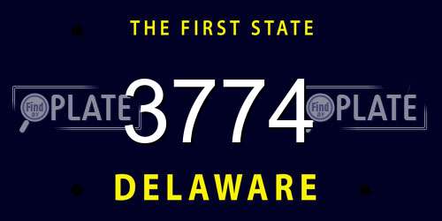 3774 Delaware License Plate