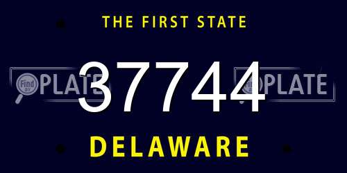 37744 Delaware License Plate