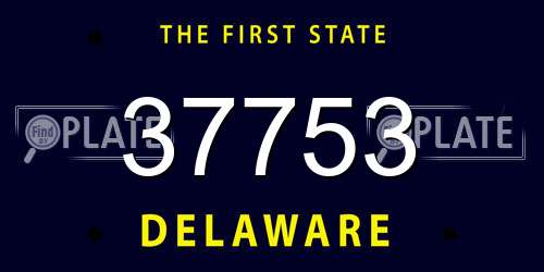 37753 Delaware License Plate
