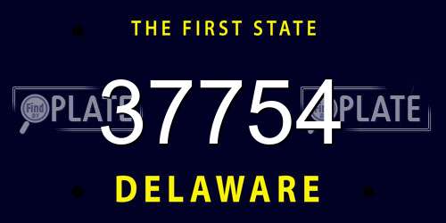 37754 Delaware License Plate