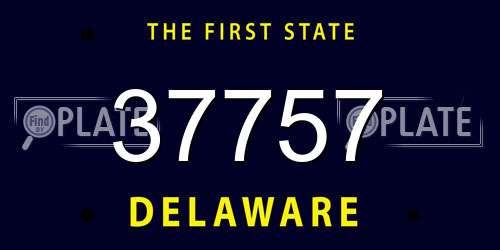 37757 Delaware License Plate