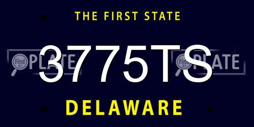 3775TS Delaware License Plate