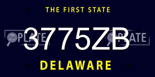 3775ZB Delaware License Plate