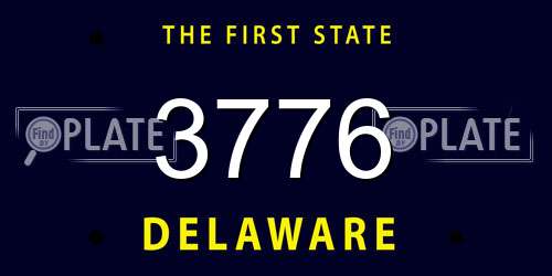 3776 Delaware License Plate