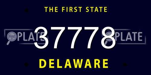 37778 Delaware License Plate