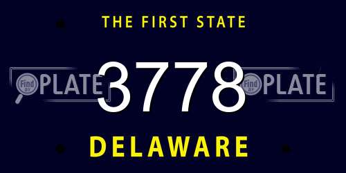 3778 Delaware License Plate