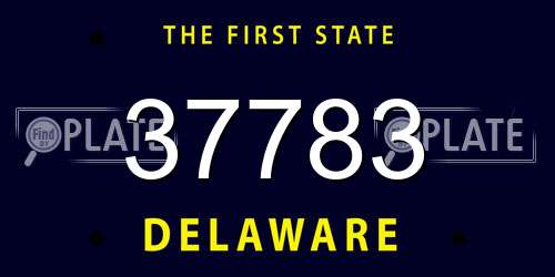 37783 Delaware License Plate
