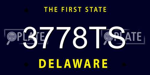 3778TS Delaware License Plate