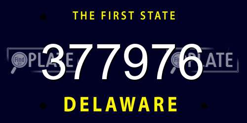 377976 Delaware License Plate