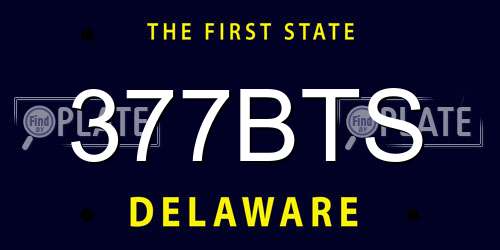 377BTS Delaware License Plate