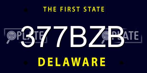 377BZB Delaware License Plate