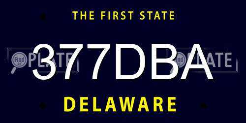 377DBA Delaware License Plate
