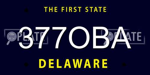 377OBA Delaware License Plate