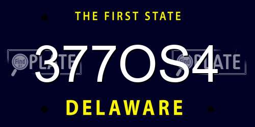 377OS4 Delaware License Plate