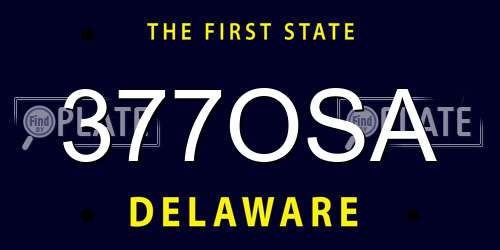 377OSA Delaware License Plate