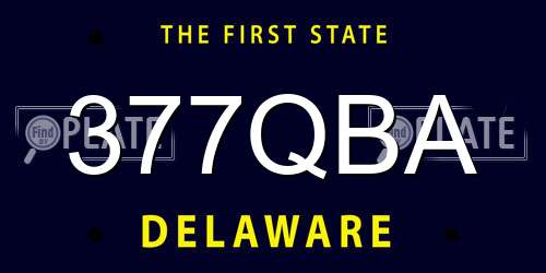 377QBA Delaware License Plate