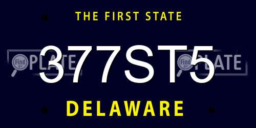 377ST5 Delaware License Plate