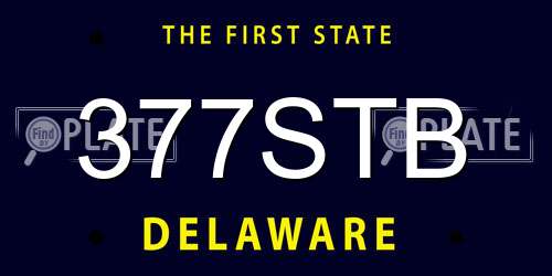 377STB Delaware License Plate