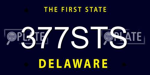 377STS Delaware License Plate