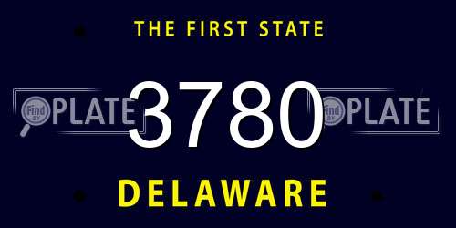 3780 Delaware License Plate