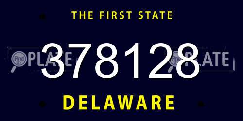 378128 Delaware License Plate