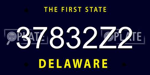 37832Z2 Delaware License Plate