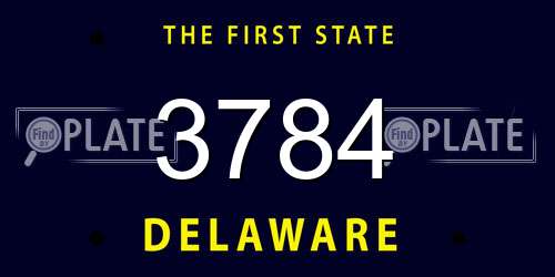 3784 Delaware License Plate