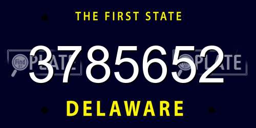 3785652 Delaware License Plate