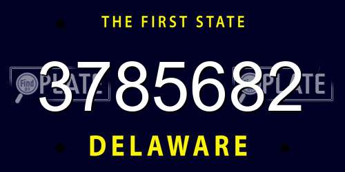 3785682 Delaware License Plate