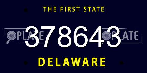 378643 Delaware License Plate