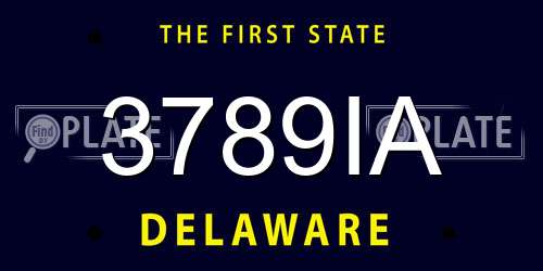 3789IA Delaware License Plate